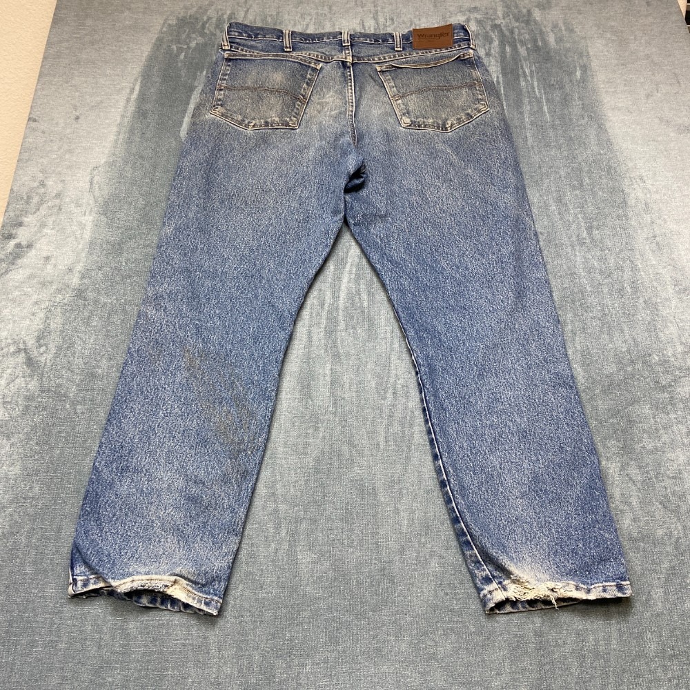 Wrangler Jeans Mens 34x29 Blue Denim Non Stretch Everyday Wear Travel Straight